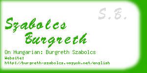szabolcs burgreth business card